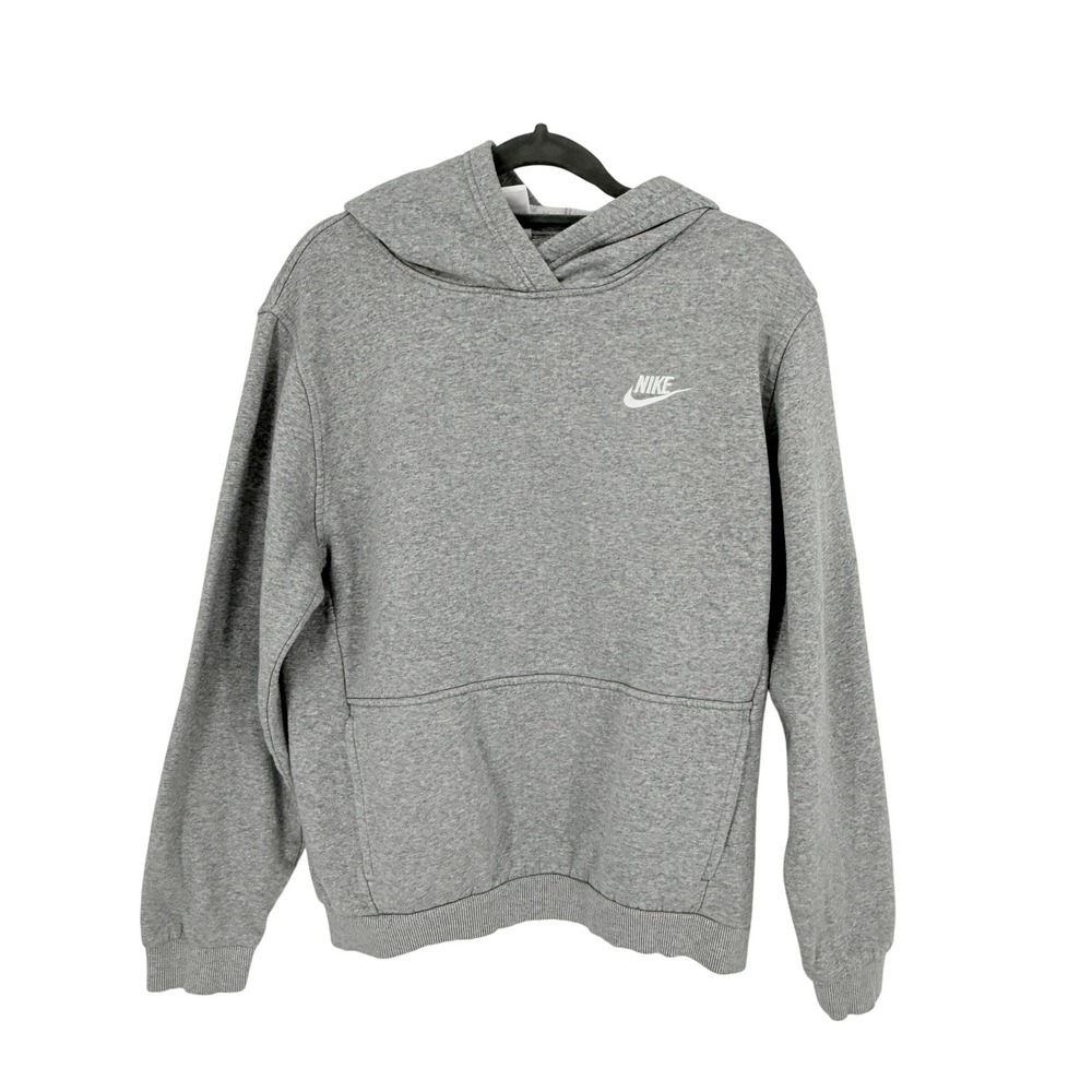 Nike Pullover Hoodie Kids XL Gray Excellent Sportswear Club Fleece FD3000-063